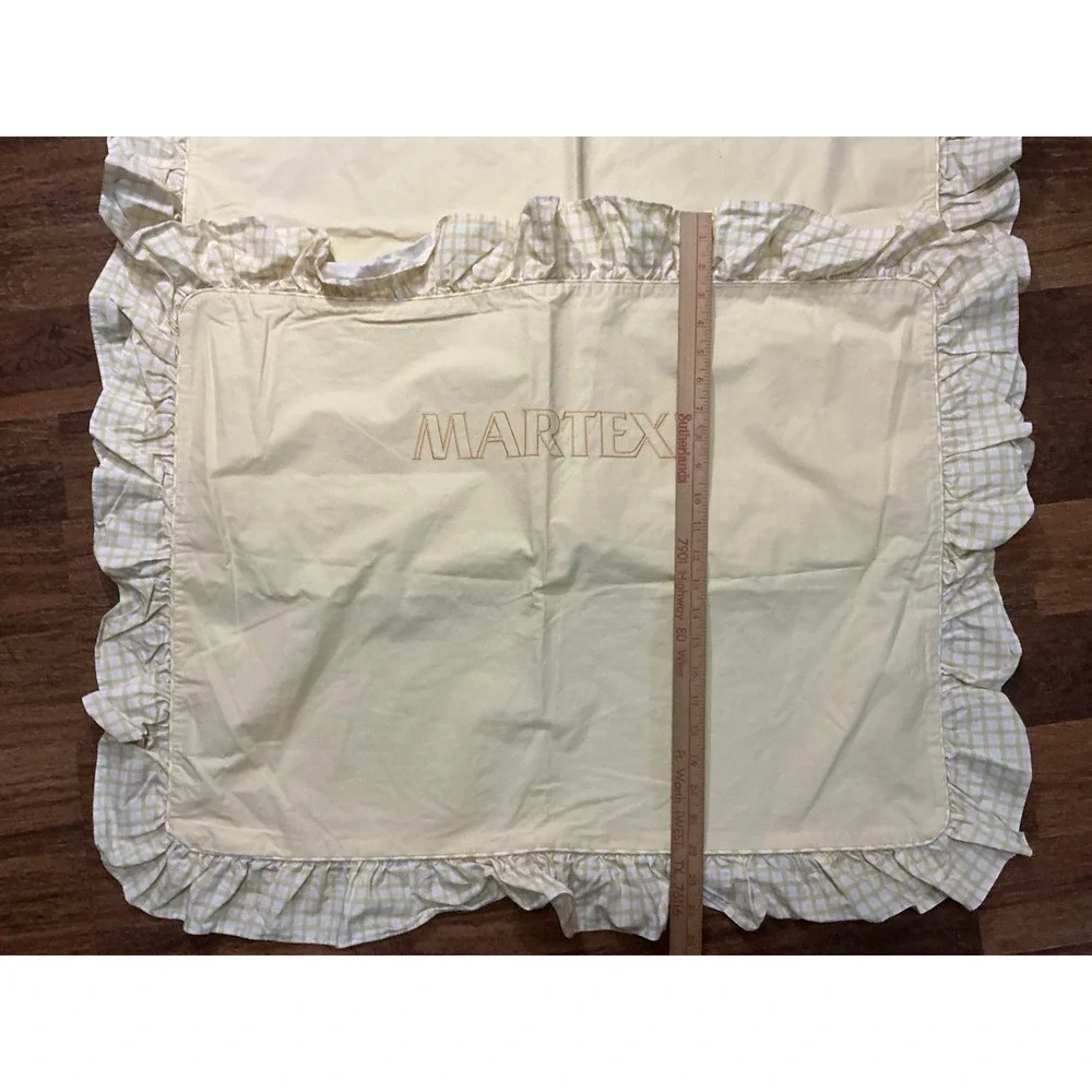 Pair Of Vtg Pastel Yellow MARTEX Ruffled STANDARD Pillow Shams